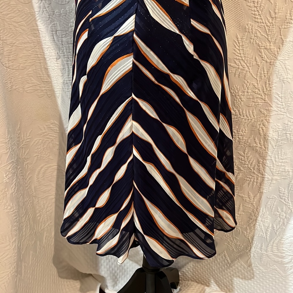 Signature by Robbie Bee navy/rust sleeveless dress, size 12, NWT - Picture 10 of 16